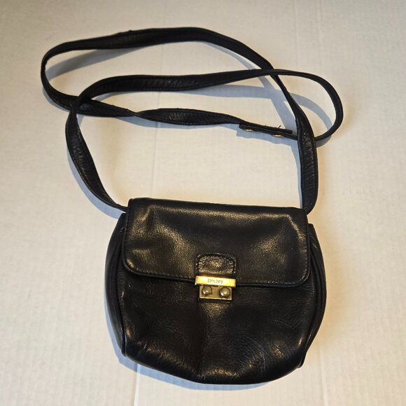 Vintage 1988 DKNY Donna Karan, New York Leather Cross Body Handbag Purse - Picture 2 of 10